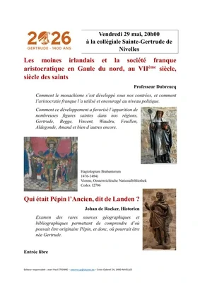 Conférences Les moines irlandais la société franque aristocratique Gaule nord, Viième s