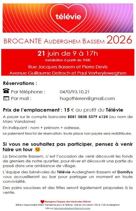  Brocante, vide grenier Télévie