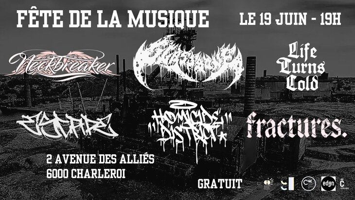 Concerts Glassbone/life turns cold/Escape/Neckbreaker/Homicide district / Fractures
