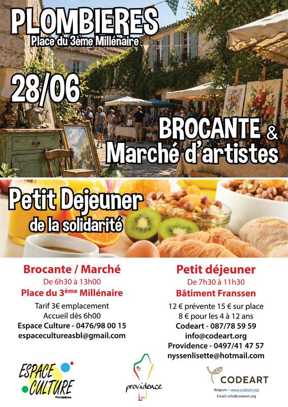  Brocante / Marché d artistes / Petit déjeuner la solidarité