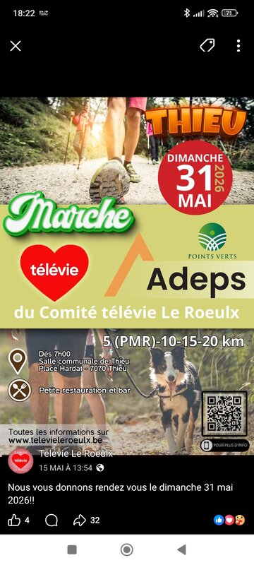 Loisirs Marche Adeps profit Télévie