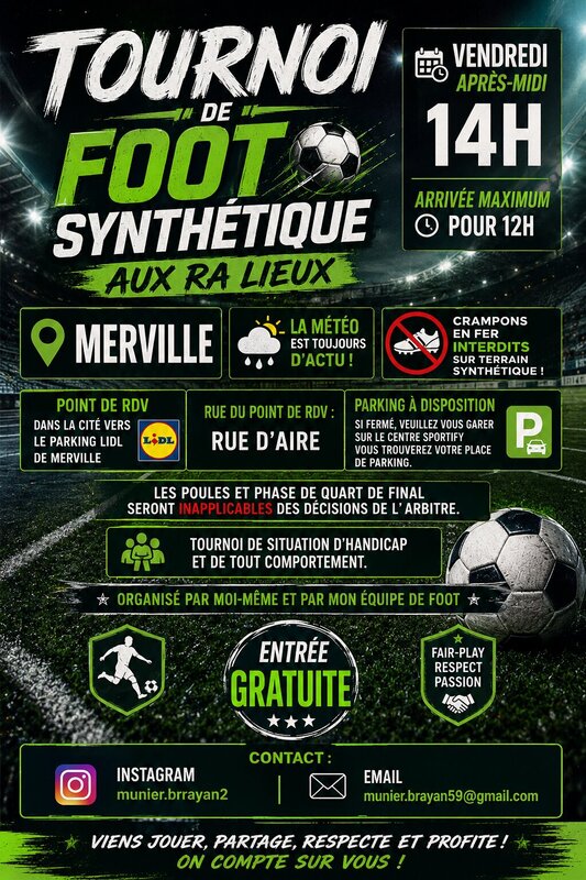Loisirs Tournoi foot hanticap toute genre