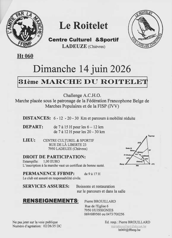Loisirs 31ème Marche Roitelet