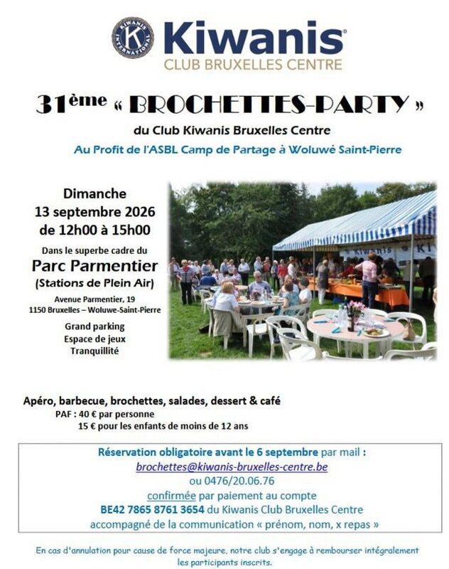 Loisirs 31ème Brochettes-Party ~ Kiwanis Bruxelles Centre