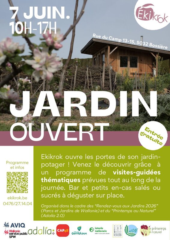 Loisirs Journée Jardin Ouvert dimanche 7 juin chez Ekikrok (Gembloux)