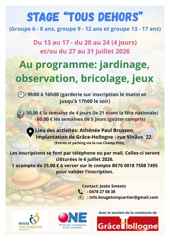 Stages,cours Stage  tous dehors 