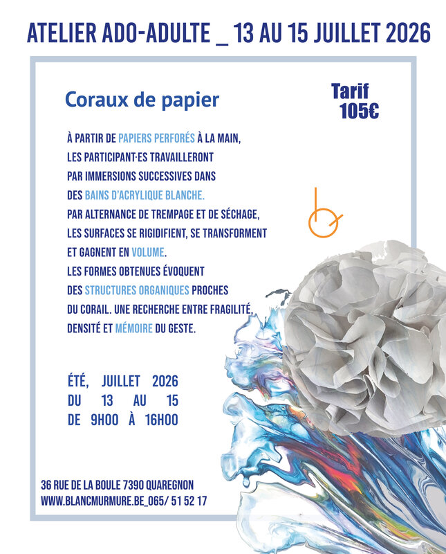 Stages,cours Coraux papier