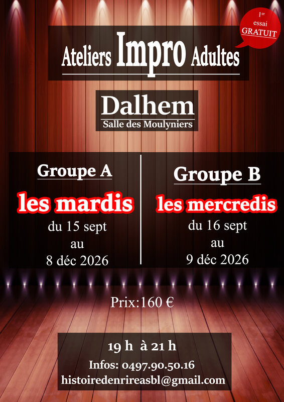Stages,cours Atelier Impro Adulte ( Groupe 2 )