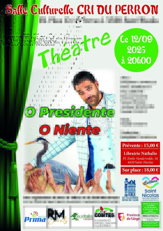 Spectacles Pièce théâtre Présidente O Niente