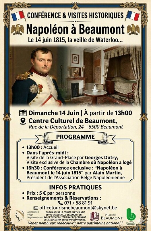 Conférences Conference visite la chambre napoleon a dormit