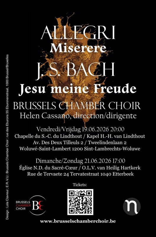 Concerts Concert Brussels Chamber Choir - Allegri & Bach