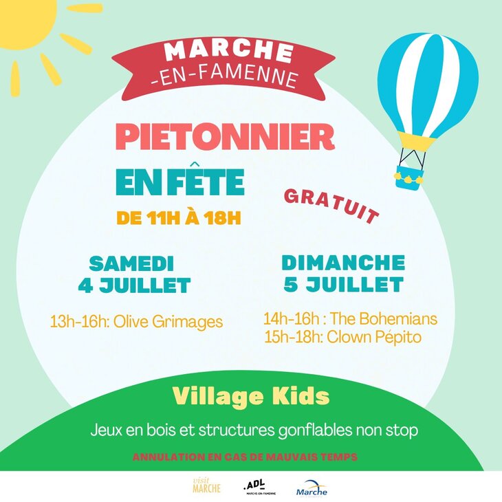 Loisirs Piétonnier fête 4 5 juillet