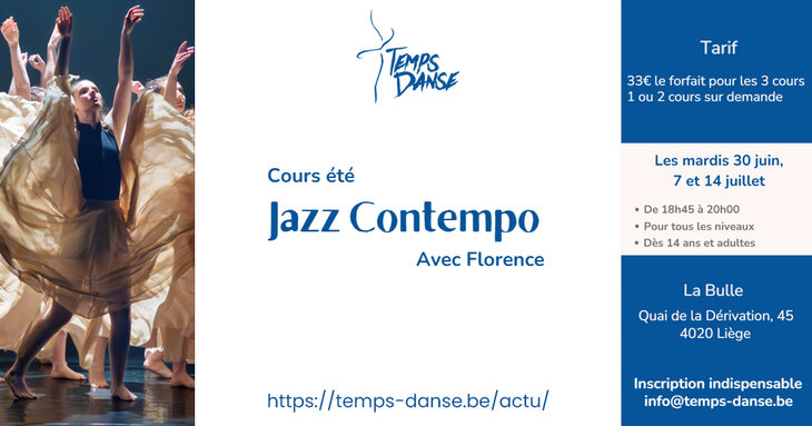 Stages,cours Cours d’été danse Jazz / Contemporain