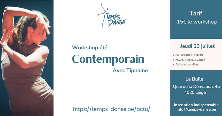 Stages,cours Workshop été - Danse Contemporaine