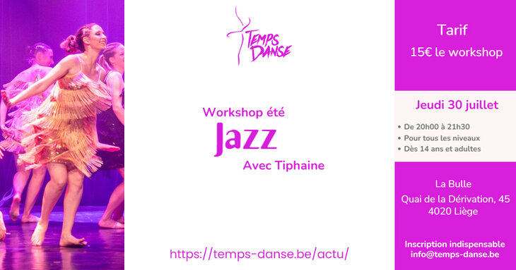 Stages,cours Workshop été - Danse Jazz