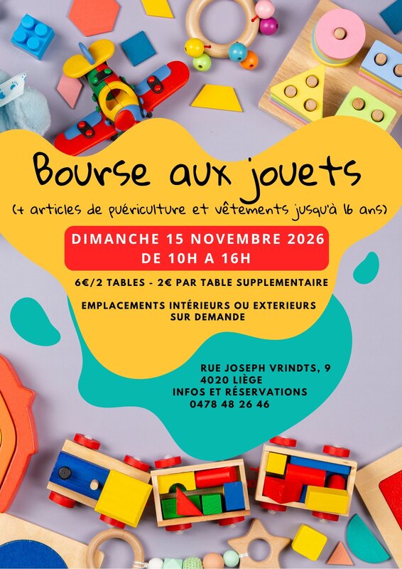 Loisirs Bourse jouets, matériel puériculture, vêtements d’enfants