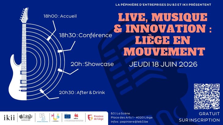 Conférences Conférence & Showcase  Live, musique & innovation : Liège mouvement 
