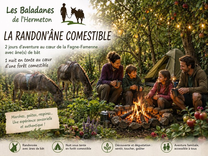 Loisirs La Randon’âne comestible  Deux jours pour marcher dans paysage… le goûter.