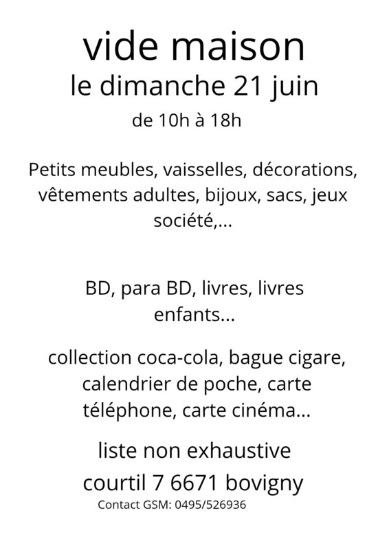  Vide maison privé