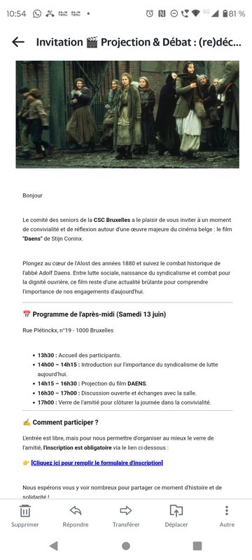 Spectacles Invitation  re-découvrir  Daens 
