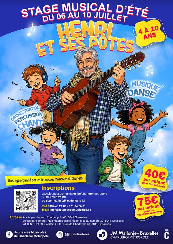 Stages,cours Stage Musical d été Henri ses Potes »