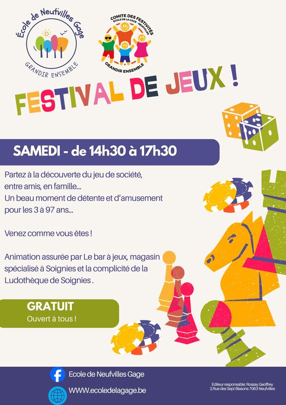Loisirs Festival jeux société - Neufvilles Gage