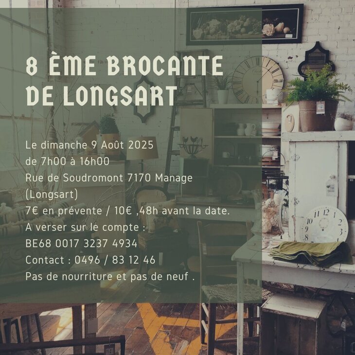  8 éme brocante Longsart ( Manage )