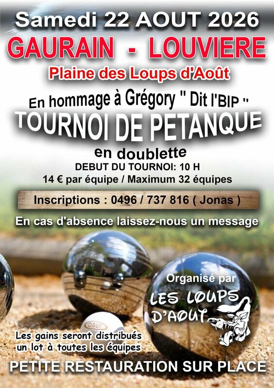 Loisirs Tournoi petanque doublette