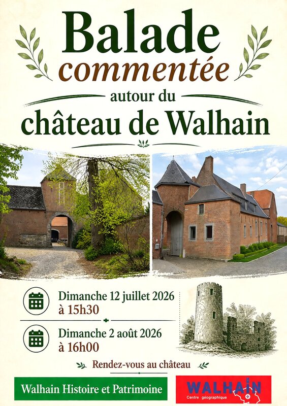 Loisirs Balade commentée autour château Walhain