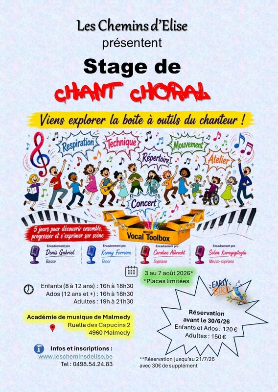 Stages,cours Stage chant choral Adultes