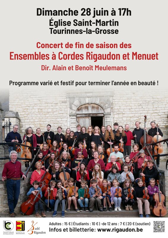 Concerts Concert fin saison Ensembles Cordes Rigaudon Menuet
