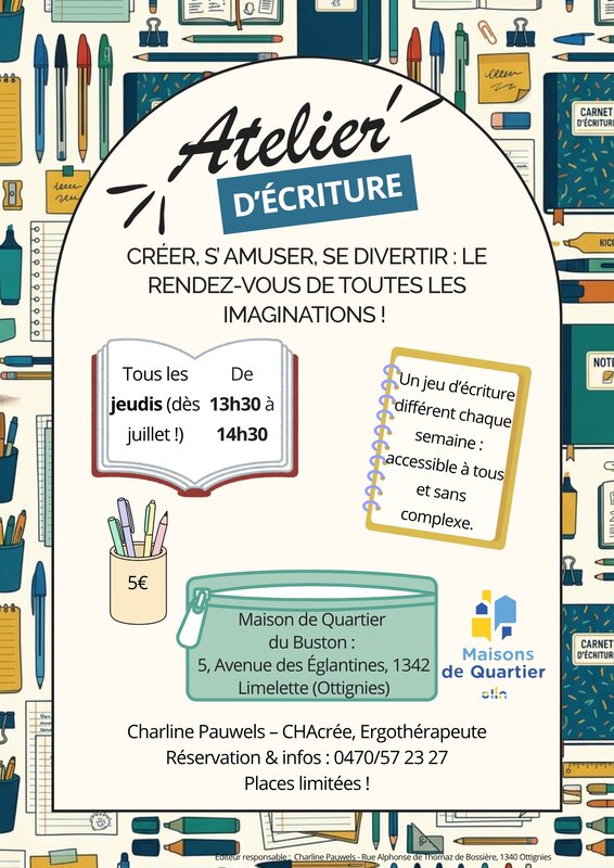 Stages,cours Atelier d écriture