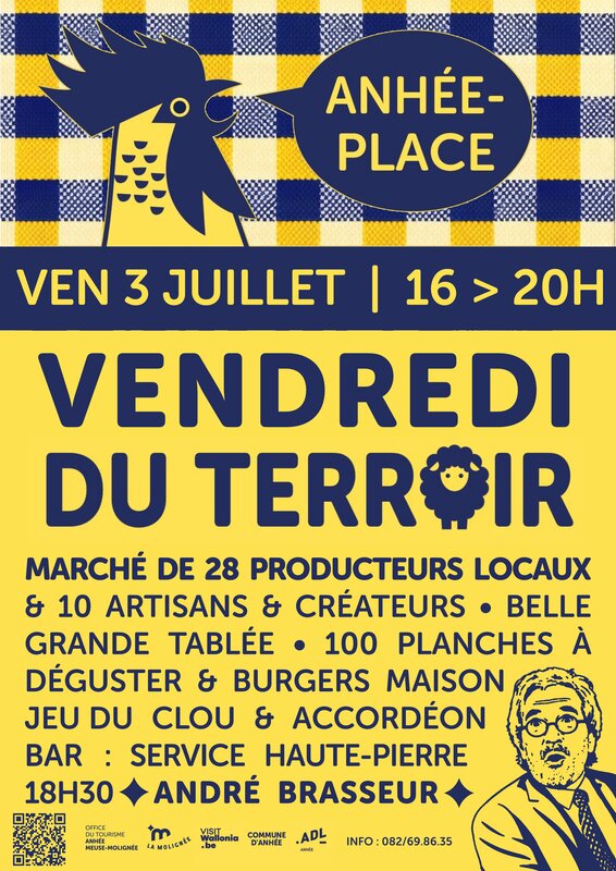 Loisirs Vendredi Terroir, place d Anhée avec André Brasseur