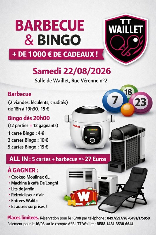 Loisirs Soirée bingo-loto + barbecue