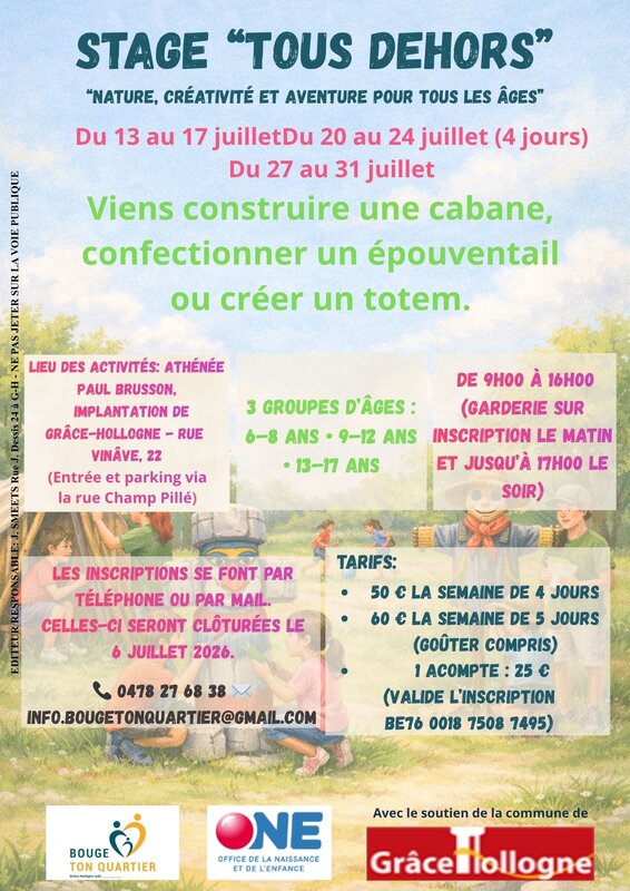 Stages,cours Stage  tous dehors 