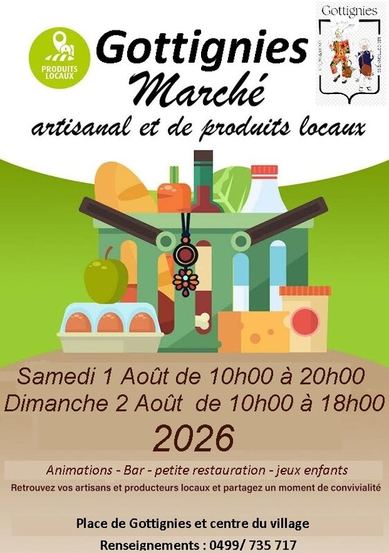 Loisirs Marché artisanal producteurs locaux Gottignies.