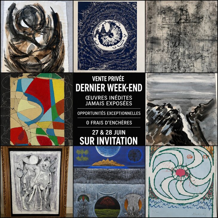 Expositions Pop gallery- vente 150 tableaux: alechinsky, bury, delahaut, wallet,..