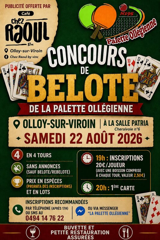 Loisirs Concours belote - Palette ollégienne