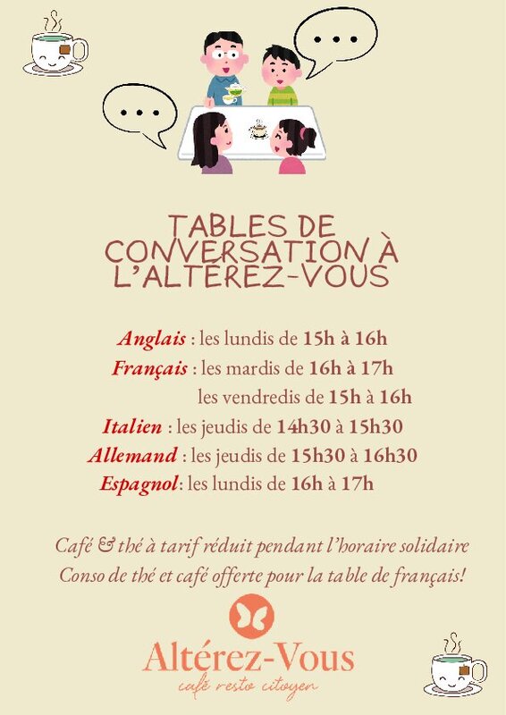 Stages,cours Table conversation