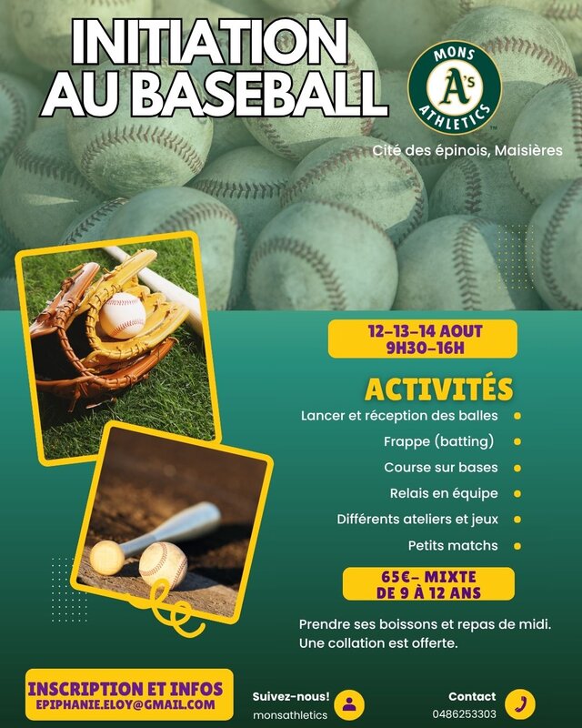 Stages,cours Initiation baseball