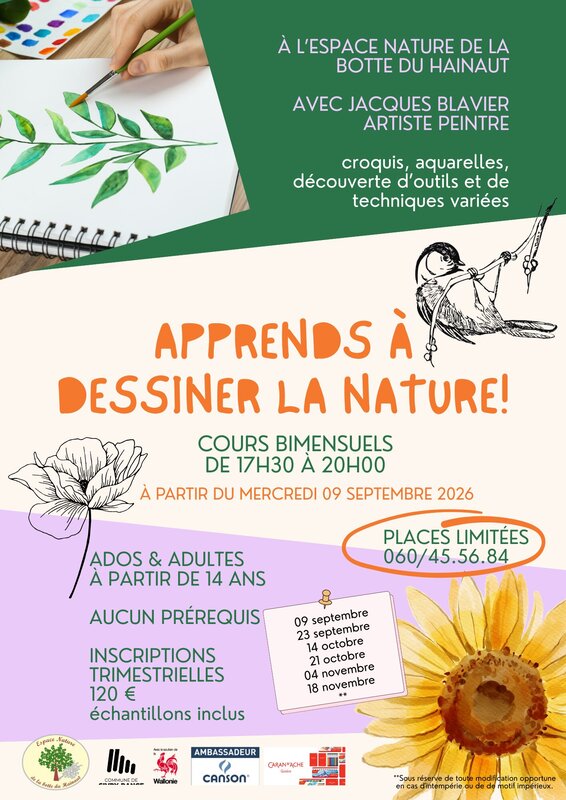 Stages,cours Apprends dessiner nature