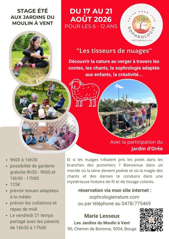 Stages,cours Stage  sophronature   enfants été :  Les Tisseurs Nuages 