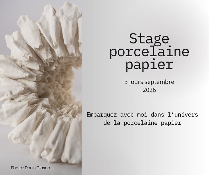 Stages,cours Stage porcelaine papier