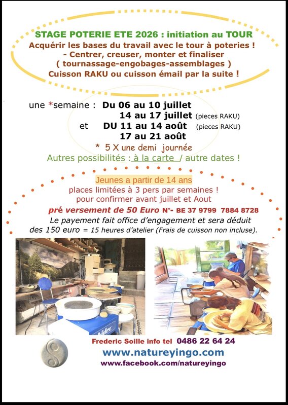 Stages,cours Ateliers poterie vue d une cuisson Raku