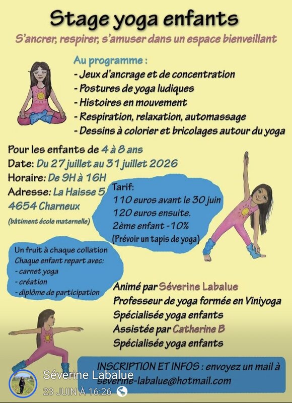 Stages,cours Stage yoga enfants
