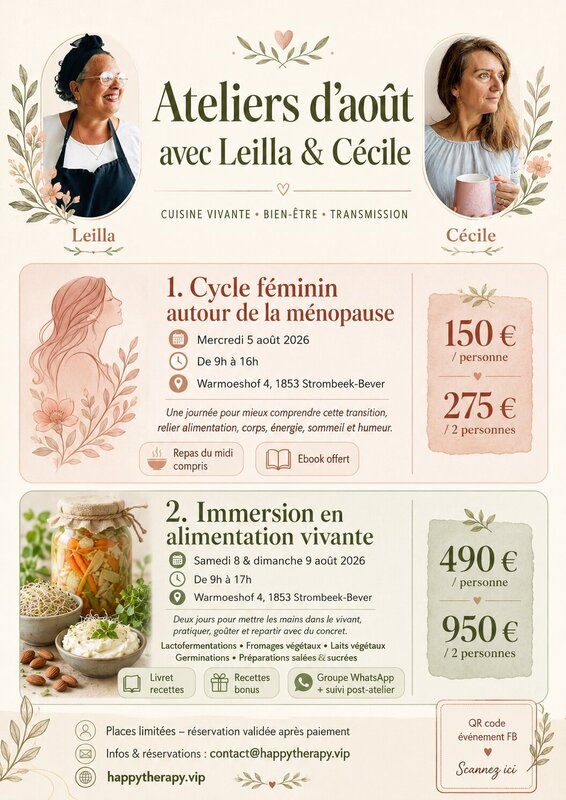 Stages,cours 2 jours d immersion alimentation vivante