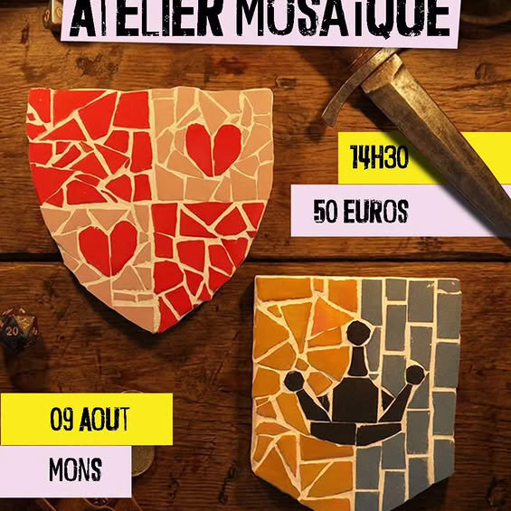 Stages,cours Atelier Mosaïque chez Njoy Games avec Mano Mosa