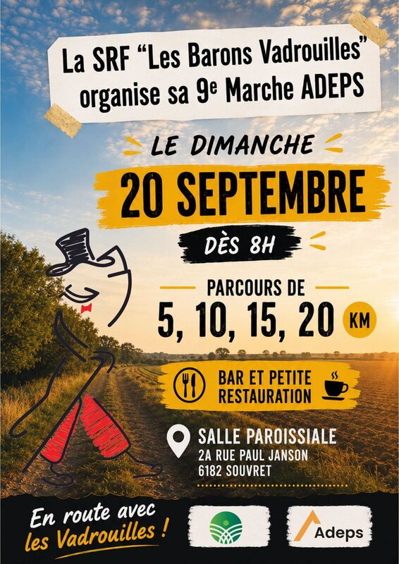 Loisirs 9e marche Adeps la Les Barons Vadrouilles Souvret