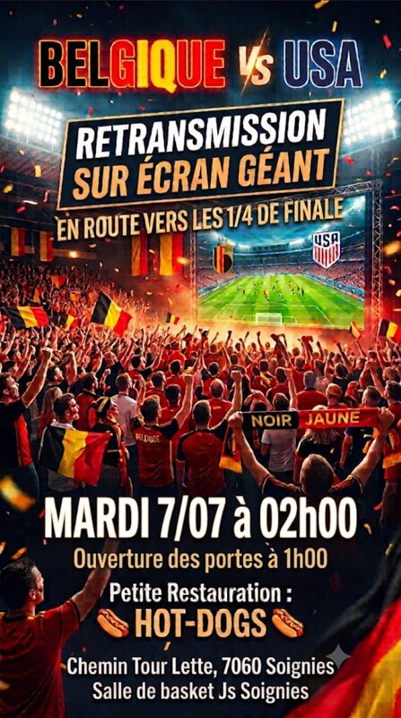 Loisirs Diffusion 8ème finale: Etats-Unis - Belgique