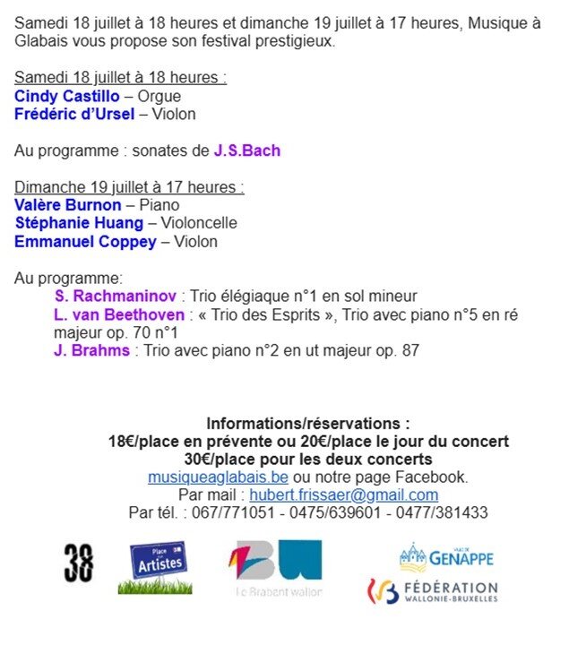 Concerts Cindy Castillo Frédéric d Ursel - Sonates J.S. Bach